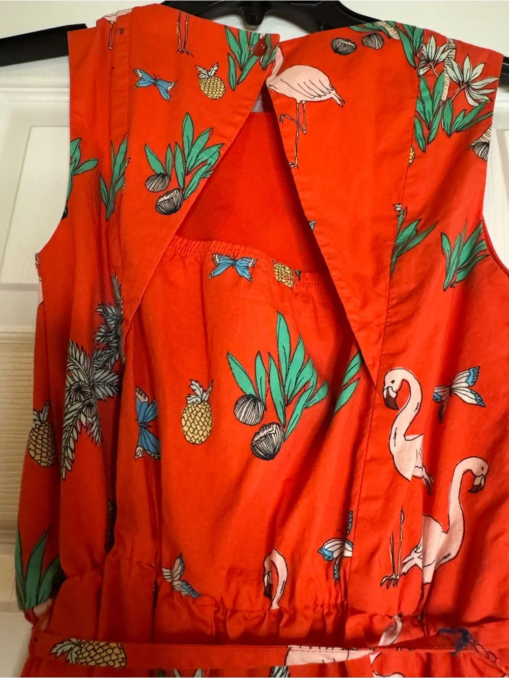 bailey blue Red Flamingo Tropical Tie-Waist Dress